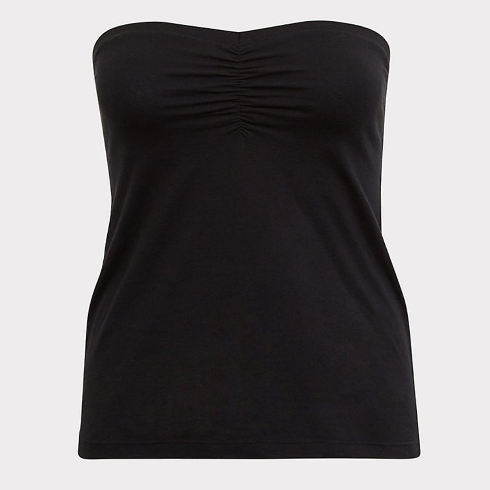 Torrid 5X (28) Tube Top Ruched Sweetheart Bust Black Foxy T-Shirt Plus Size NWT_3